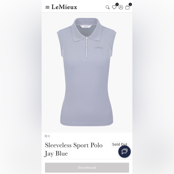 LeMieux Women's Sleeveless Sport Polo in Light Blue - Picture 1 of 4